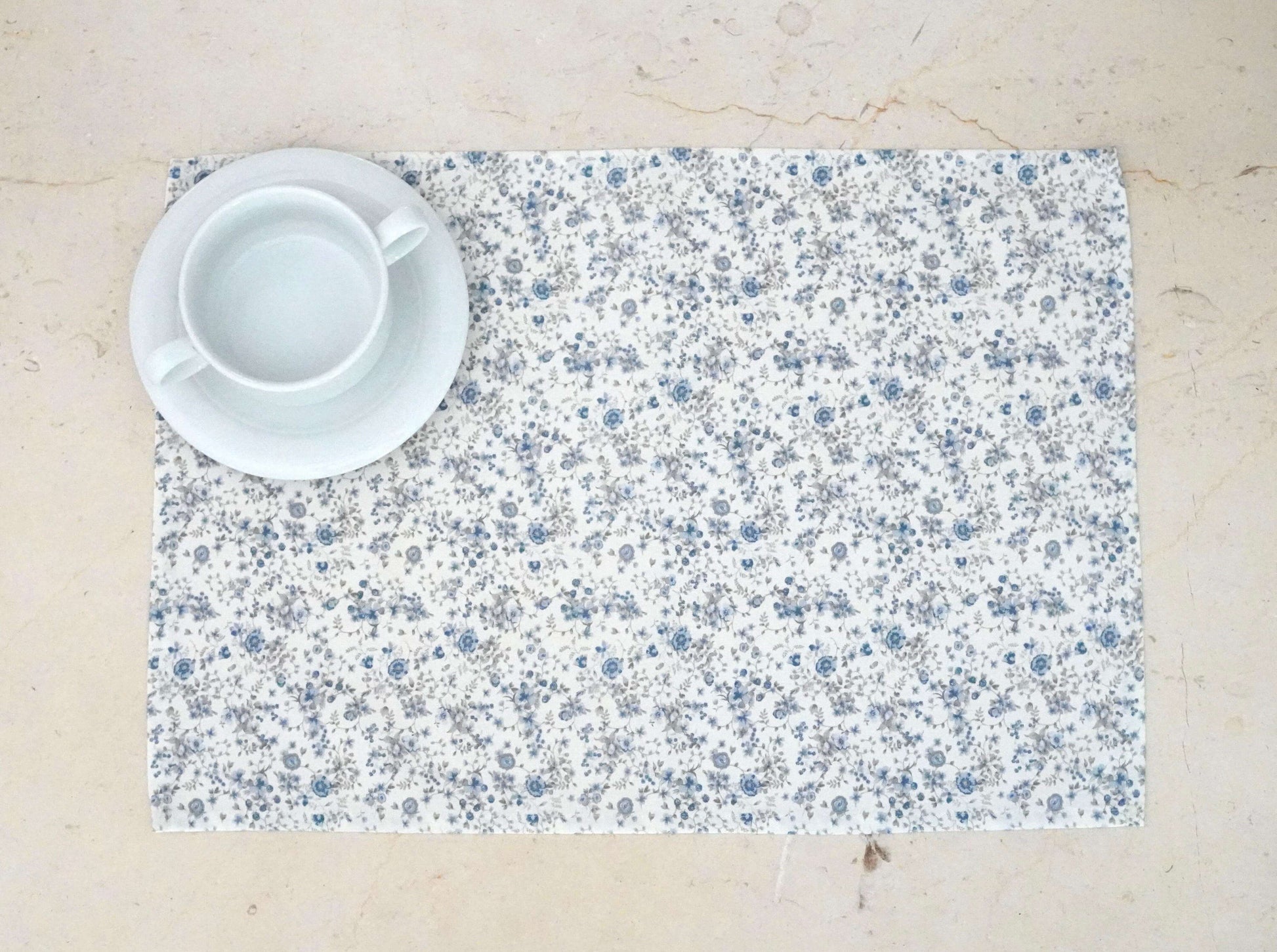 mantel individual mini flores azul